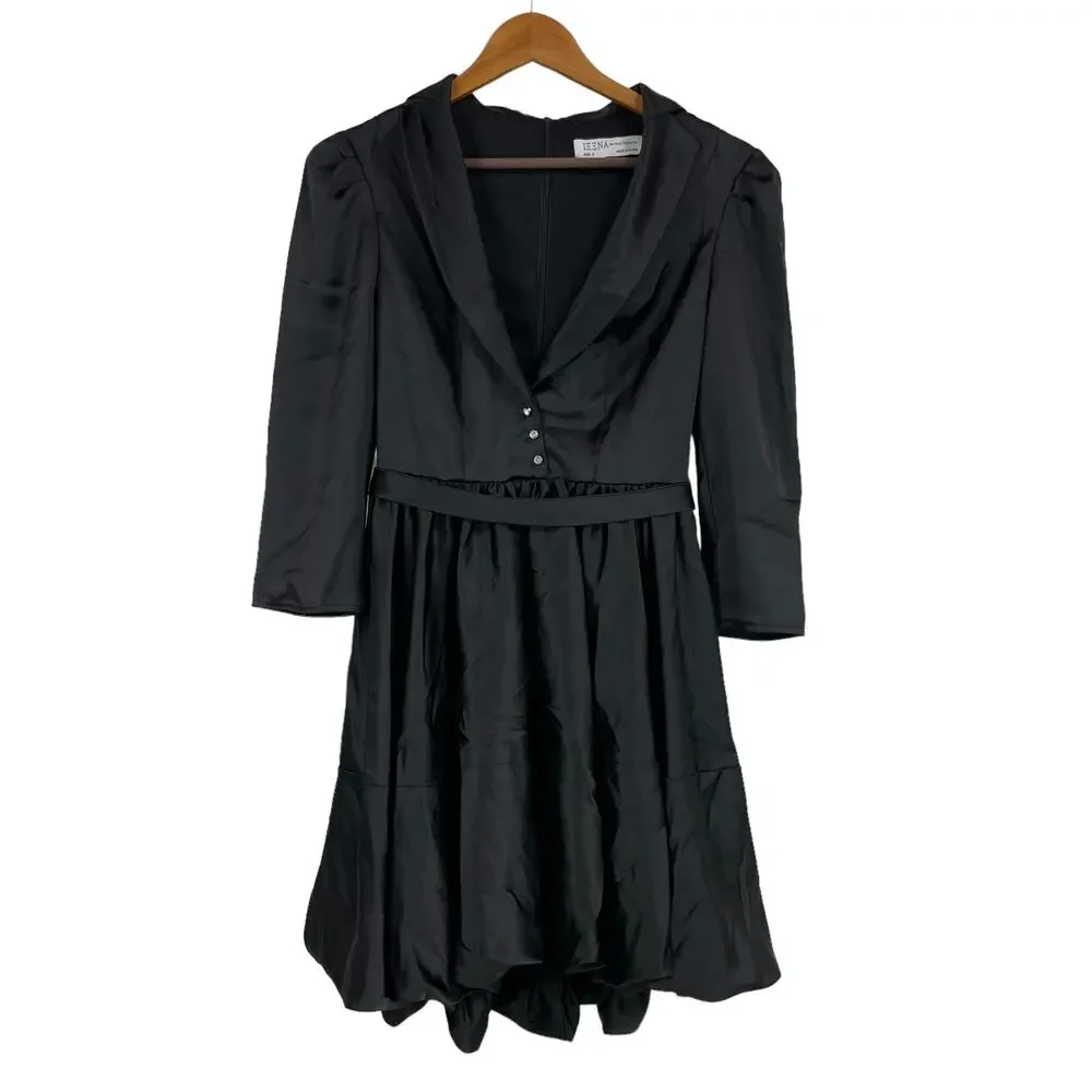 Mac Duggal NWOT Tuxedo Style A-Line Cocktail Blazer Dress Size 0 Black Plunge - Picture 3 of 8